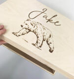 Coffre de Rangement en Bois avec Couvercle – Gravure Personnalisée